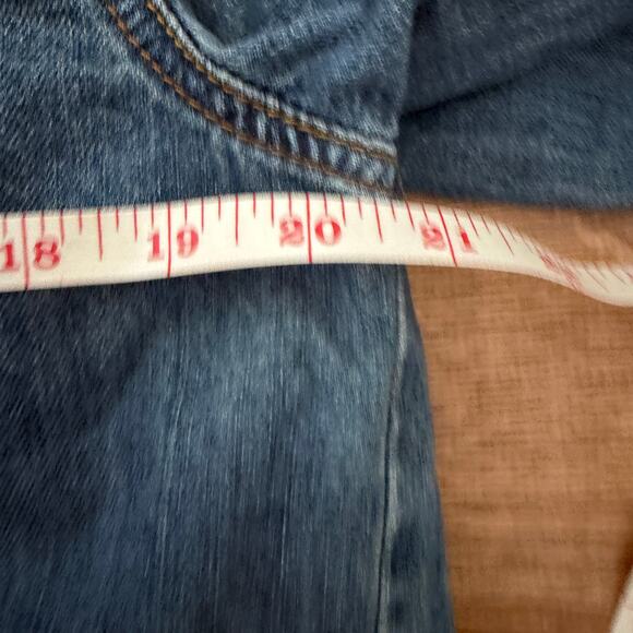 STS Blue Trucker Jacket Upcycled w/Styx Graphic & Crochet Details Size S - Picture 9 of 10